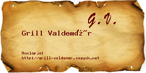 Grill Valdemár névjegykártya